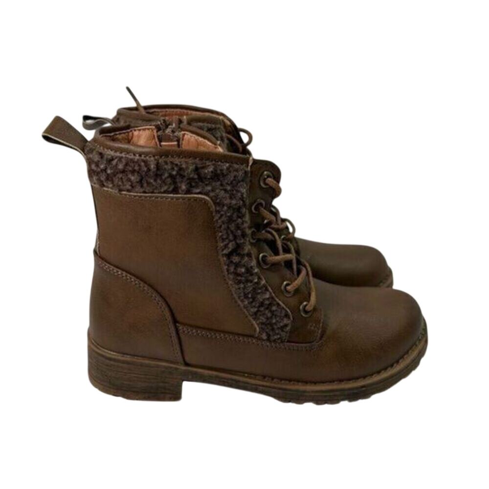 GC Shoes Girls Combat Boots sz 1 Sherpa NEW # bag K-35